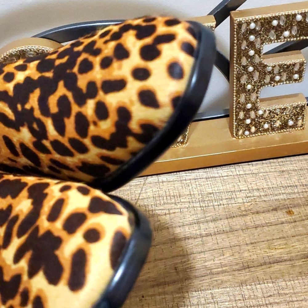 J. Jill Melodie Women's Tan Camel Leopard Print Calf Hair Zip Up Booties Sz 6.5 - Picture 9 of 11